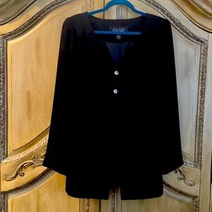Classic black, elegant blazer with heavy crystal buttons. After 5 for sure!!!